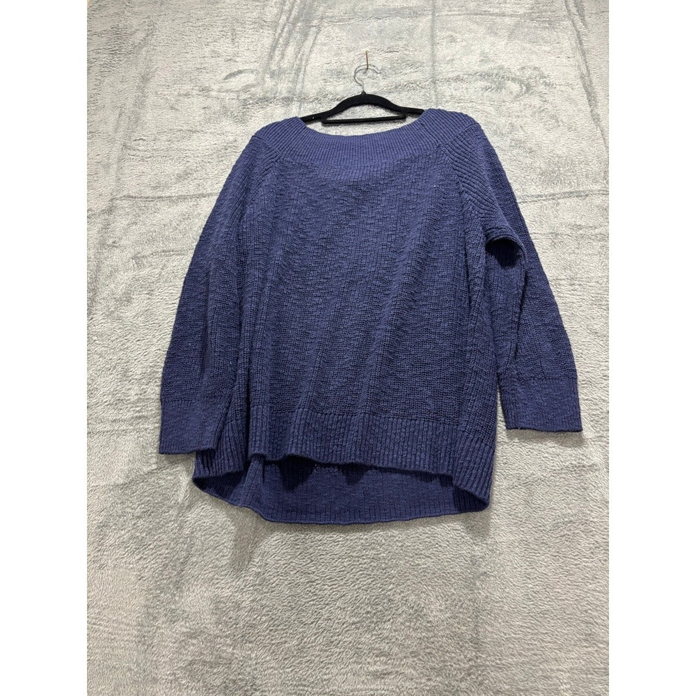 Gap XXL Blue Womens Pullover Sweater Cotton Knit Casual Cozy Boho