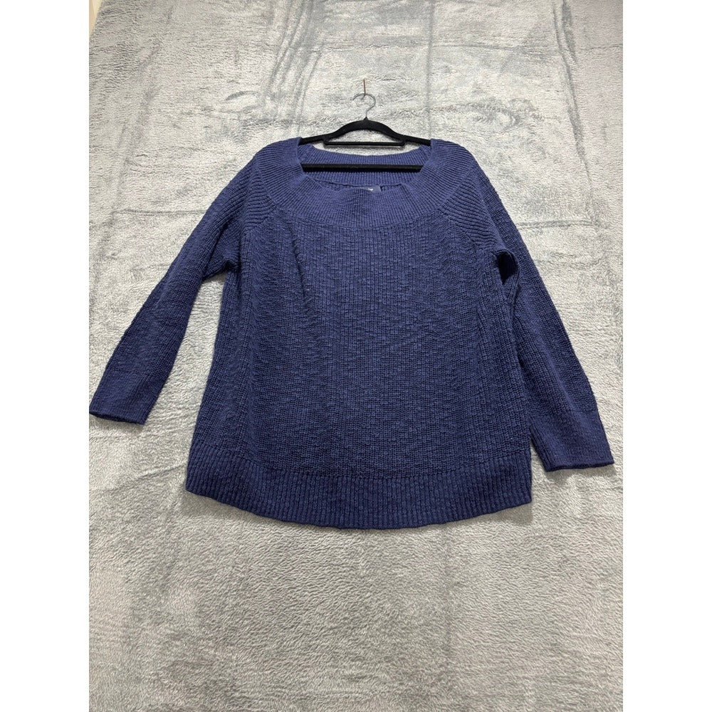 Gap XXL Blue Womens Pullover Sweater Cotton Knit Casual Cozy Boho