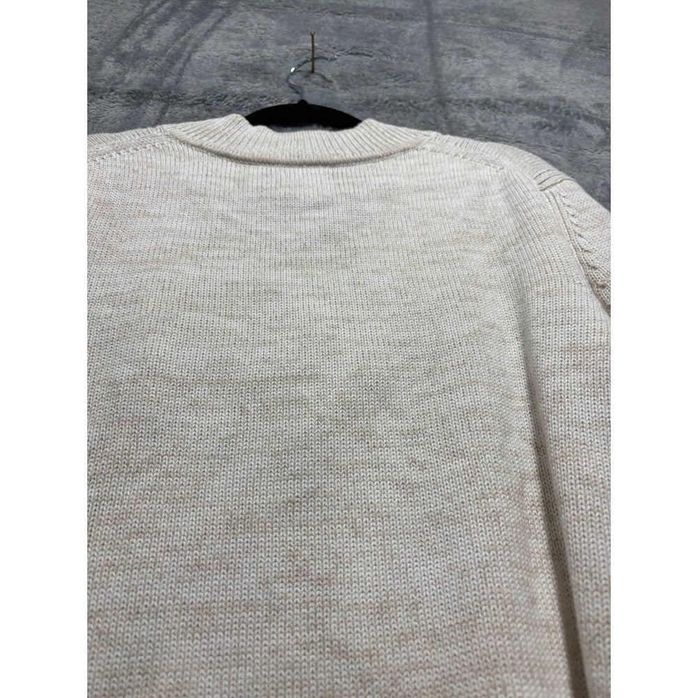 Gap XL Tall Womens Cream V-Neck Sweater Cotton Knit Cozy Preppy Casual