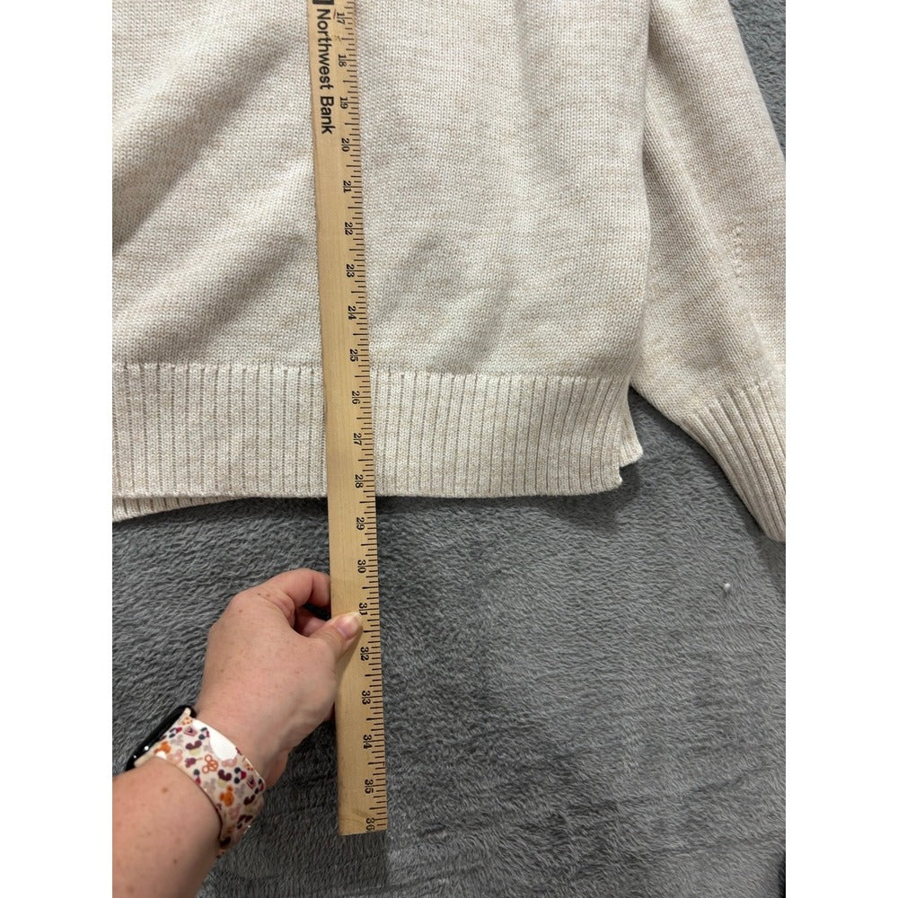 Gap XL Tall Womens Cream V-Neck Sweater Cotton Knit Cozy Preppy Casual