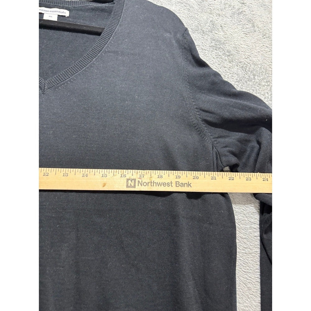 Amazon Essentials XXL Black V-Neck Sweater Womens Casual Cozy Plus Size