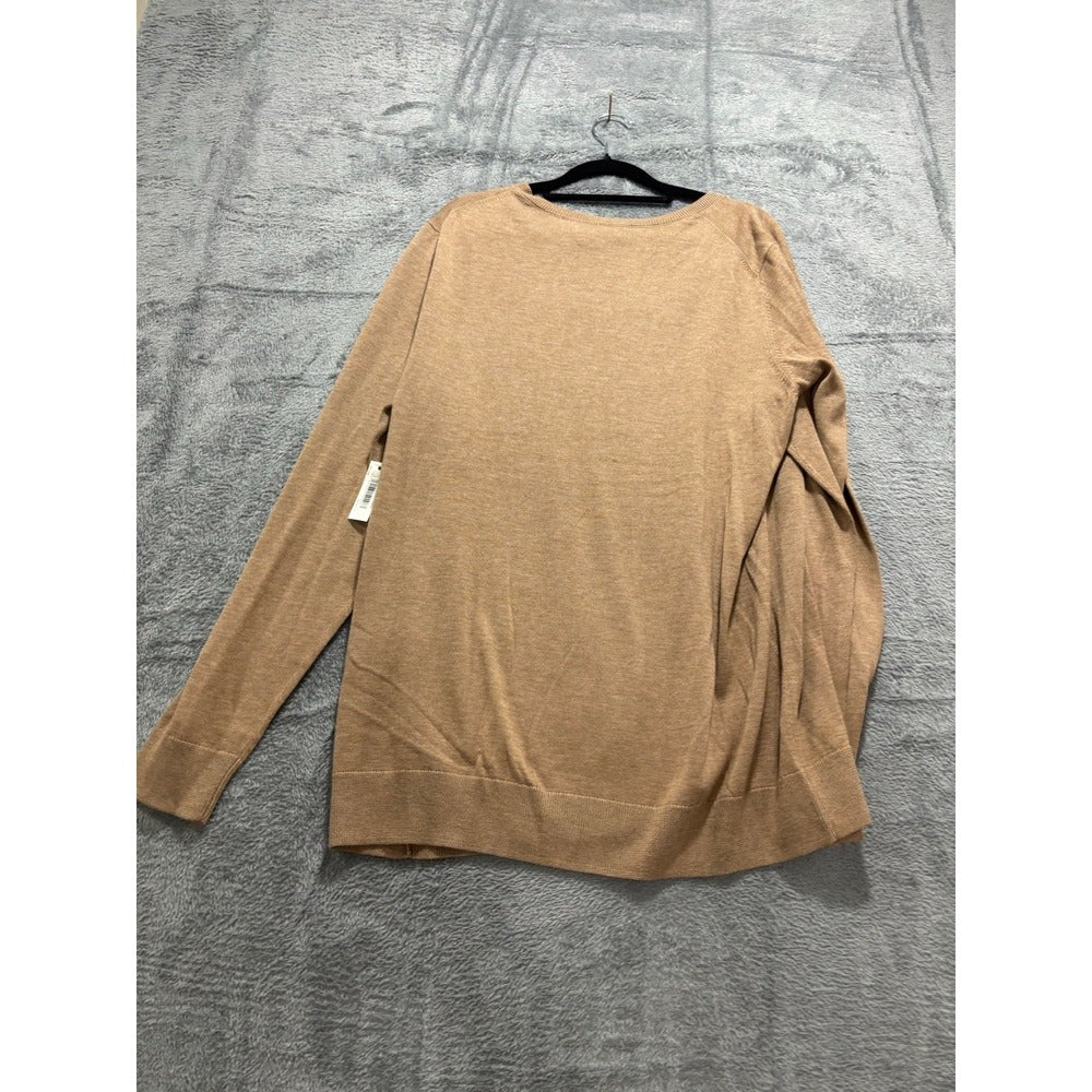 Amazon Essentials XXL Camel V-Neck Sweater Womens Casual Cozy Pullover