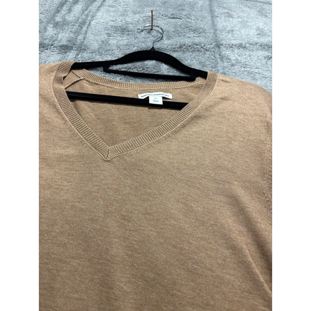 Amazon Essentials XXL Camel V-Neck Sweater Womens Casual Cozy Pullover