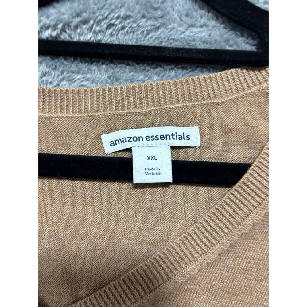 Amazon Essentials XXL Camel V-Neck Sweater Womens Casual Cozy Pullover