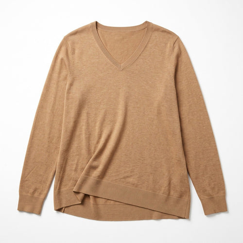 Amazon Essentials Women's Camel V-Neck Sweater XXL