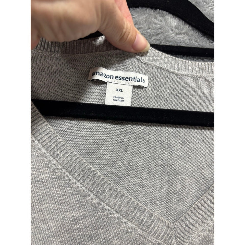 Amazon Essentials XXL Gray Womens V-Neck Sweater Casual Cozy Pullover