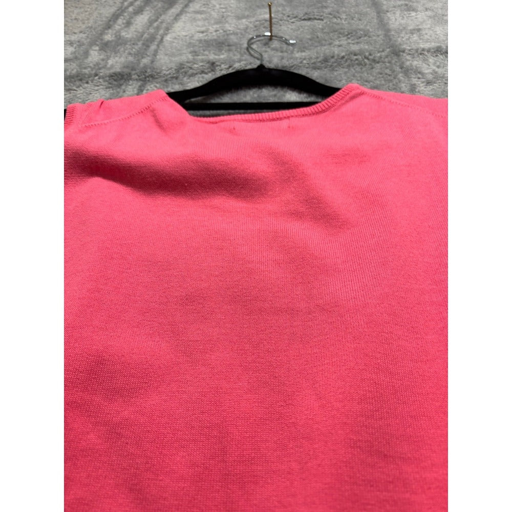 Lands' End XL Pink Sweater Vest Womens Casual Preppy Knit Sleeveless Top