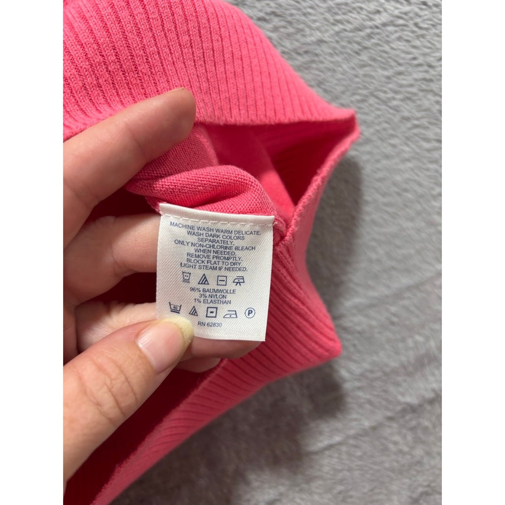 Lands' End XL Pink Sweater Vest Womens Casual Preppy Knit Sleeveless Top