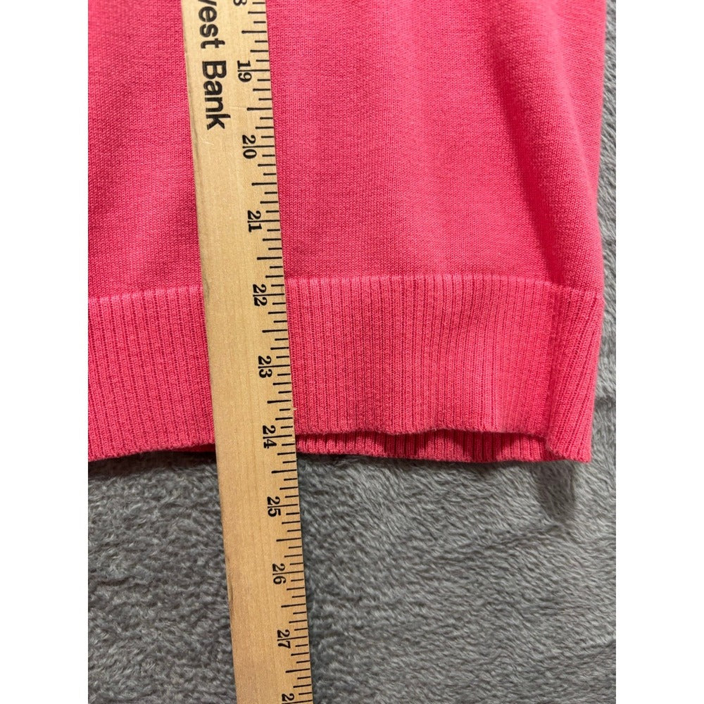 Lands' End XL Pink Sweater Vest Womens Casual Preppy Knit Sleeveless Top