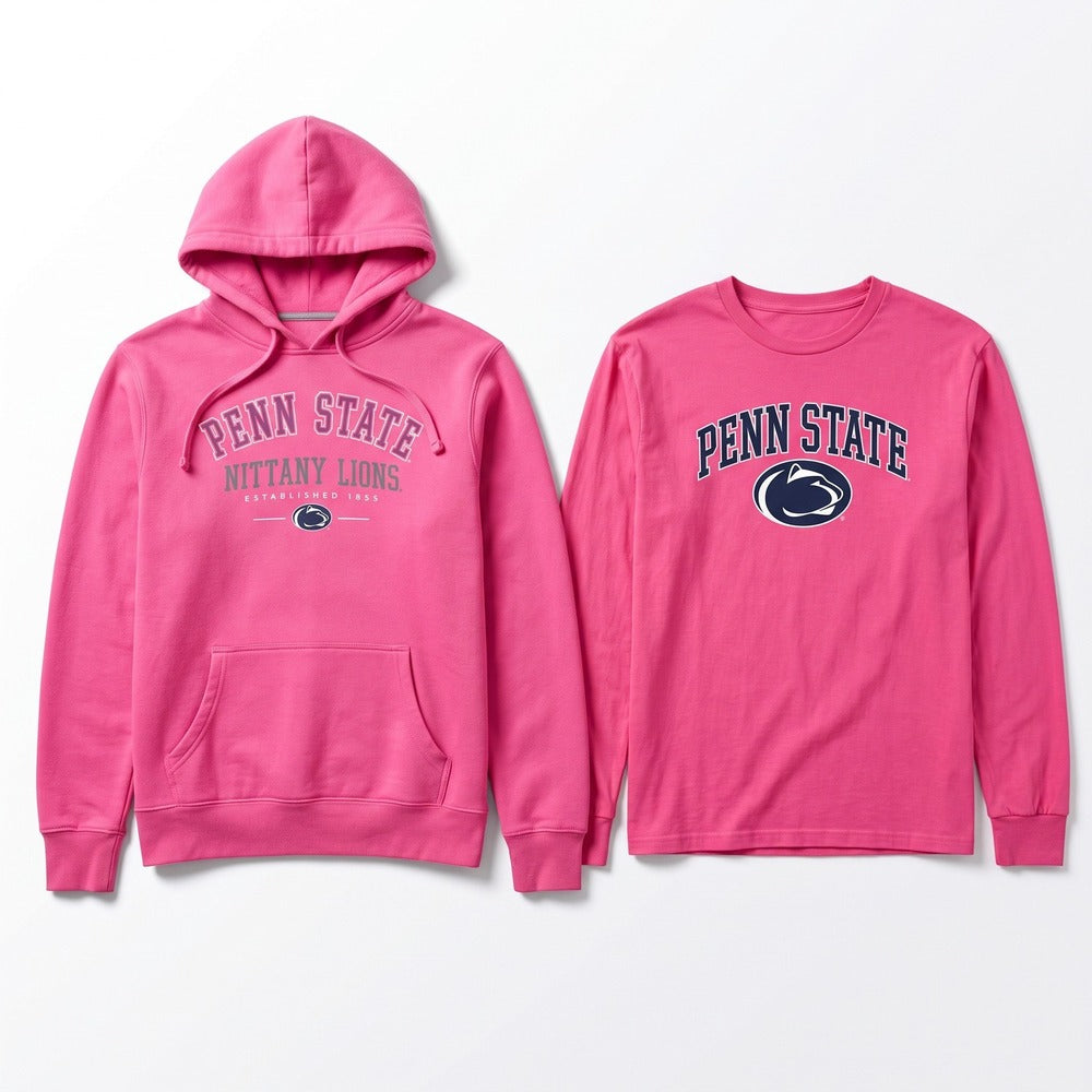 Penn State Nittany Lions Pink Hoodie Womens XL & Youth XL Tee Bundle Casual