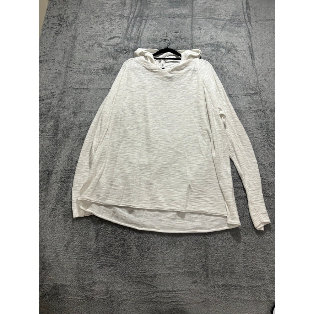 Daily Ritual XXL White Hooded Top Womens Cozy Casual Pullover Sweater Boho