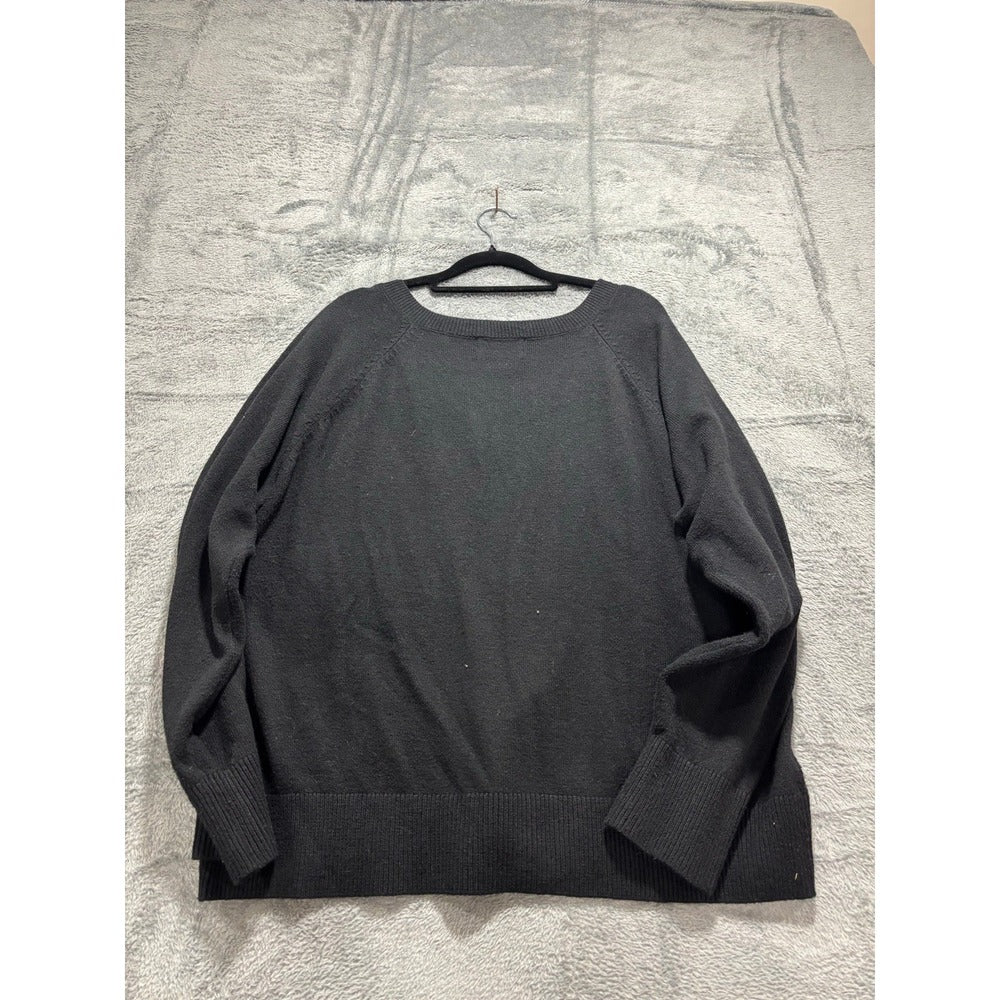 Old Navy L Black V-Neck Pullover Sweater Womens Casual Cozy Boho