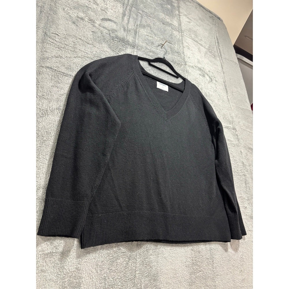 Old Navy L Black V-Neck Pullover Sweater Womens Casual Cozy Boho
