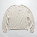 J.Crew Womens L Ivory V-Neck Cotton Knit Sweater NWT Relaxed Cozy