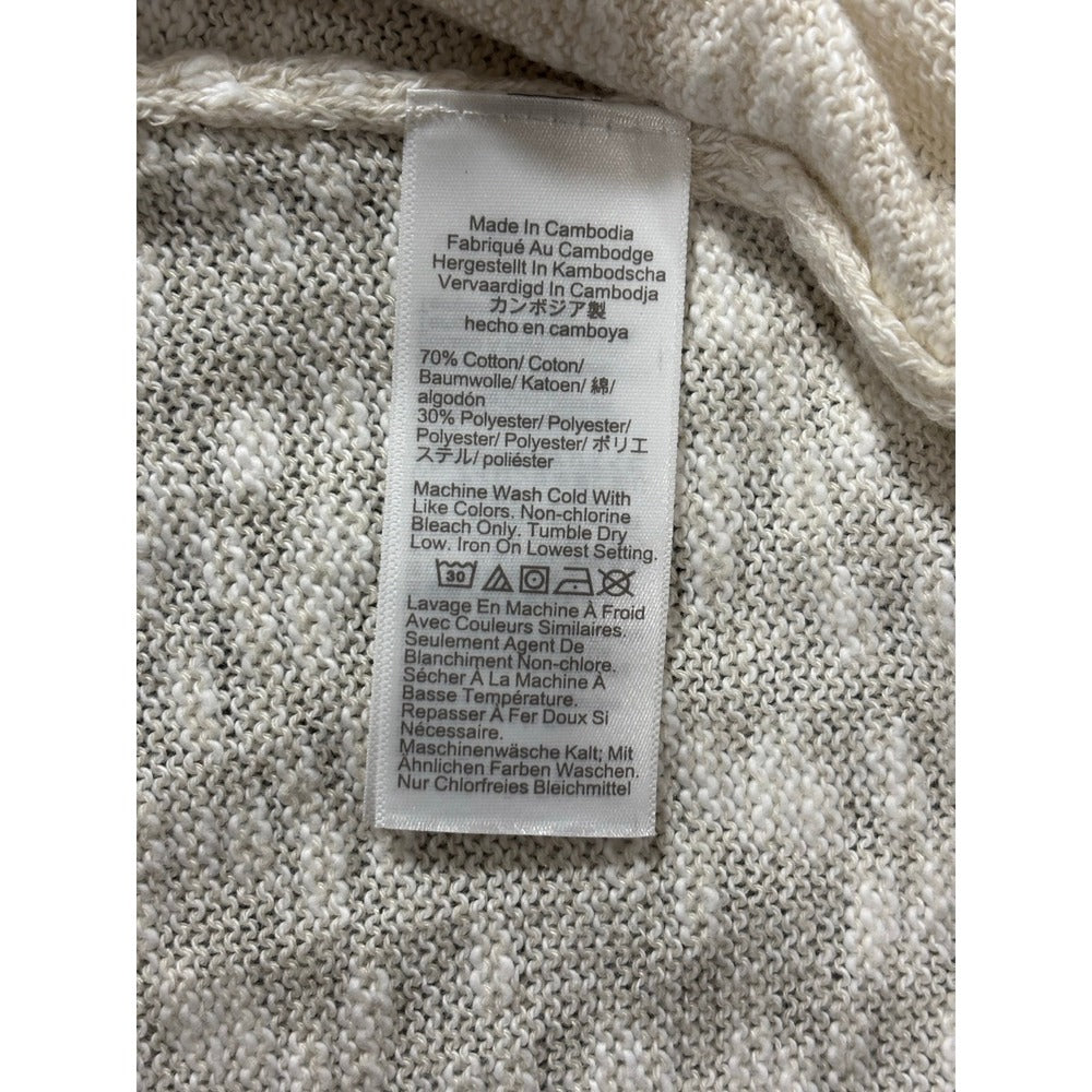 J.Crew Womens L Ivory V-Neck Cotton Knit Sweater NWT Relaxed Cozy