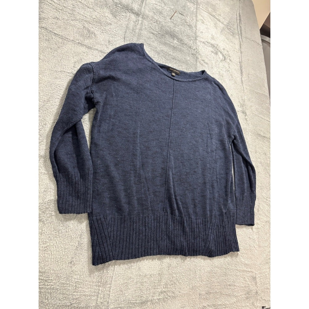 Banana Republic XL Womens Navy Blue Linen Blend Pullover Sweater Casual Boho