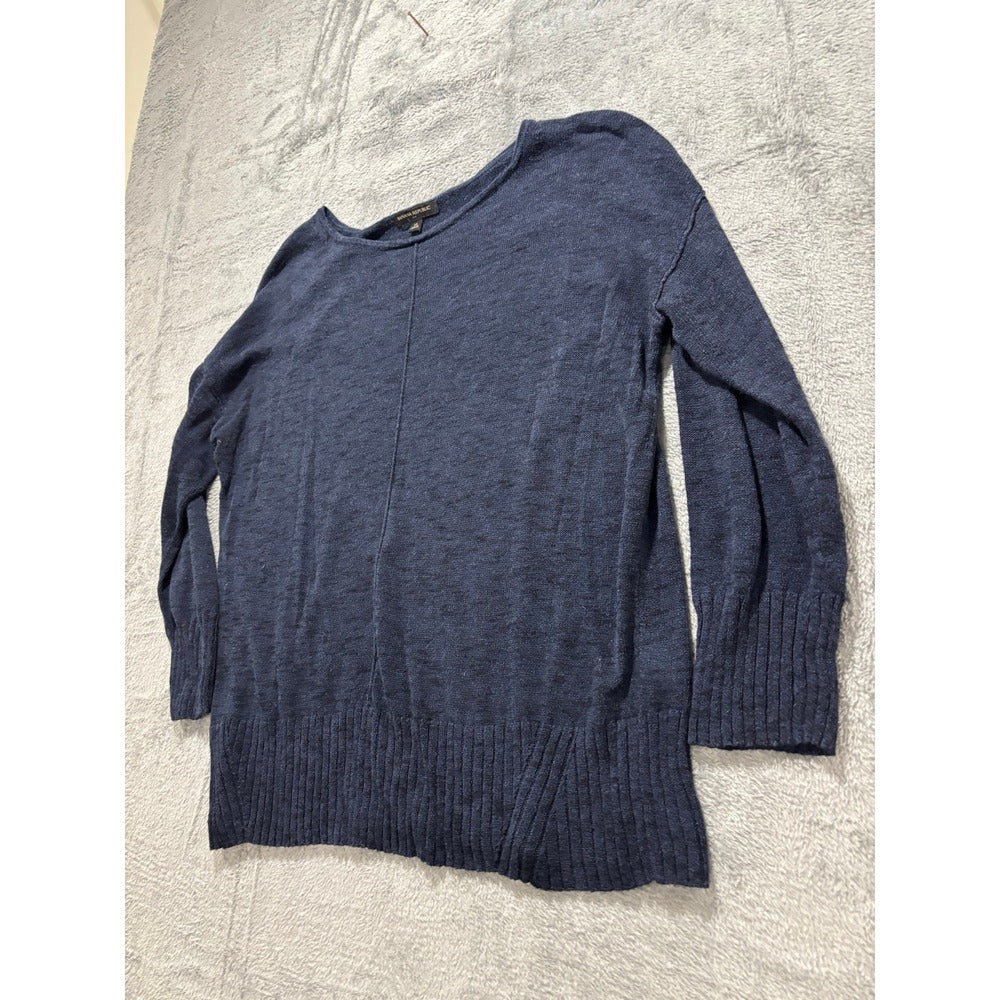 Banana Republic XL Womens Navy Blue Linen Blend Pullover Sweater Casual Boho