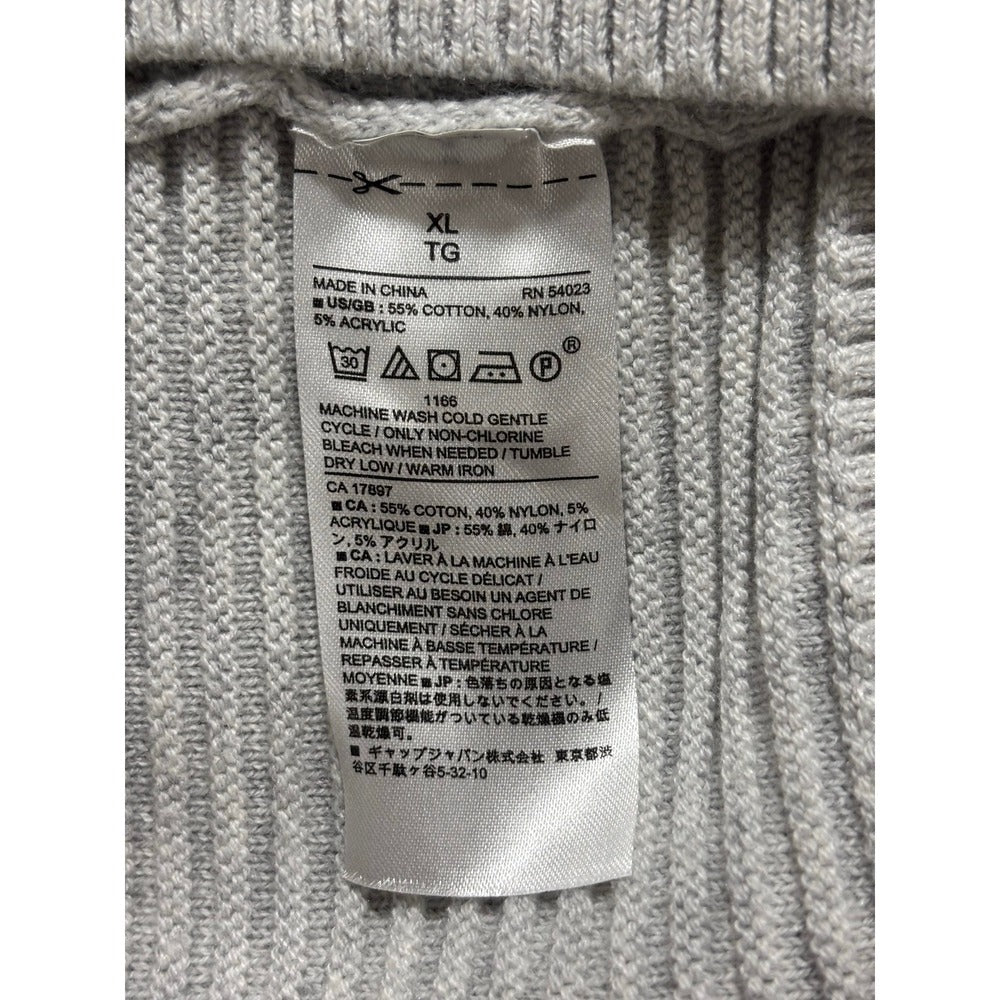 Banana Republic XL Womens Gray Mixed Rib Mock Neck Sweater