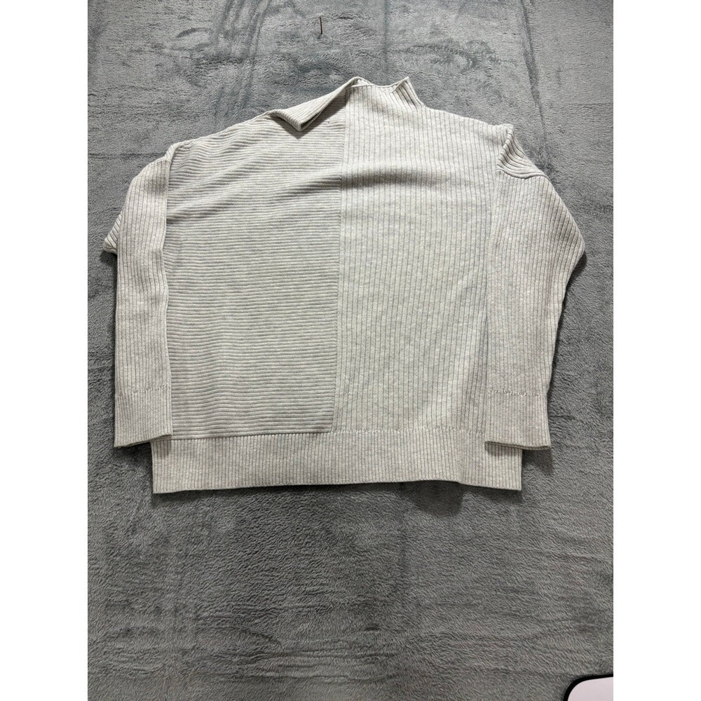 Banana Republic XL Womens Gray Mixed Rib Mock Neck Sweater