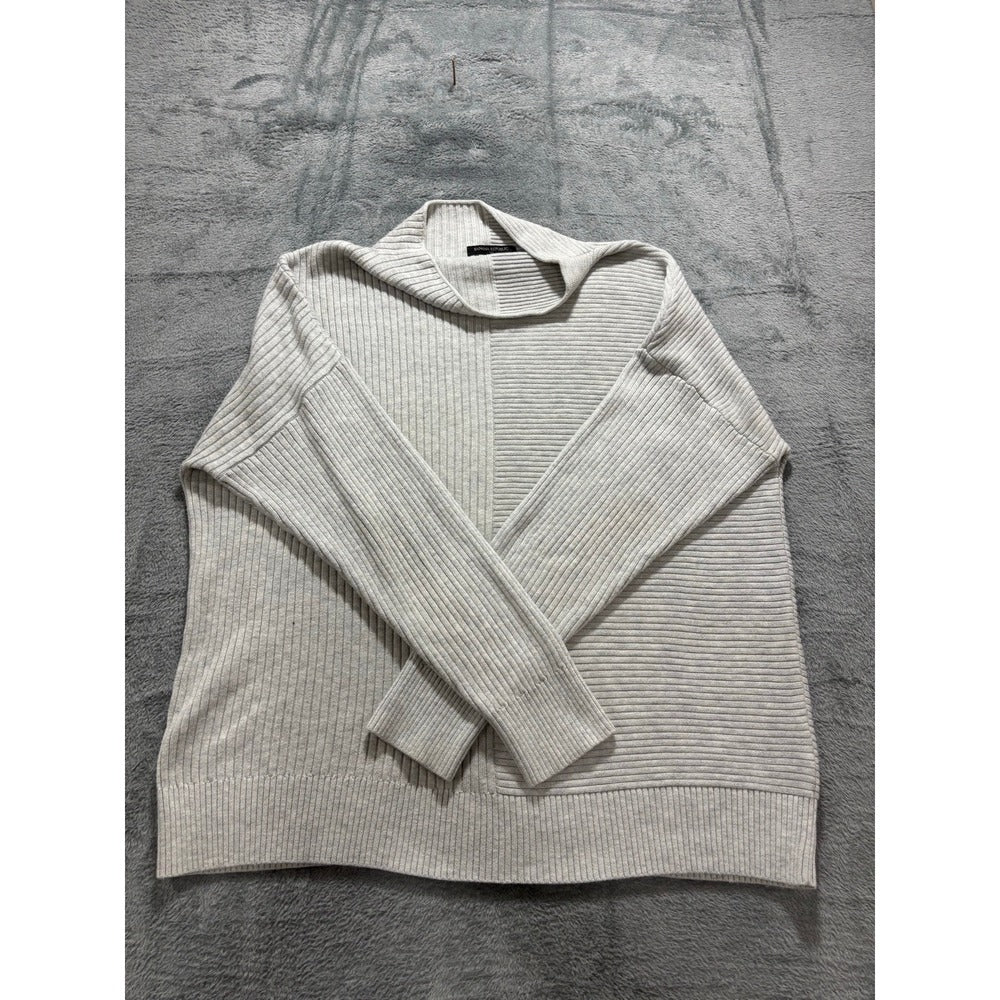 Banana Republic XL Womens Gray Mixed Rib Mock Neck Sweater