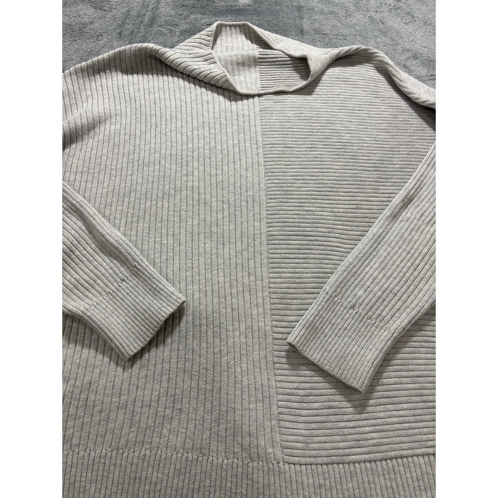 Banana Republic XL Womens Gray Mixed Rib Mock Neck Sweater