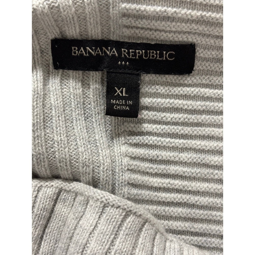 Banana Republic XL Womens Gray Mixed Rib Mock Neck Sweater