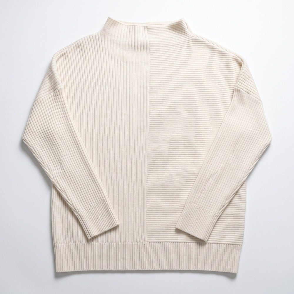 Banana Republic XL Ivory Ribbed Mock Neck Sweater Womens Casual Cozy
