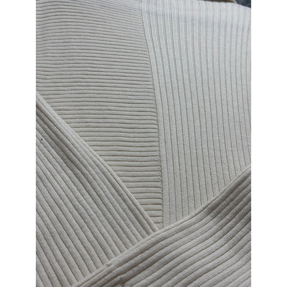 Banana Republic XL Ivory Ribbed Mock Neck Sweater Womens Casual Cozy