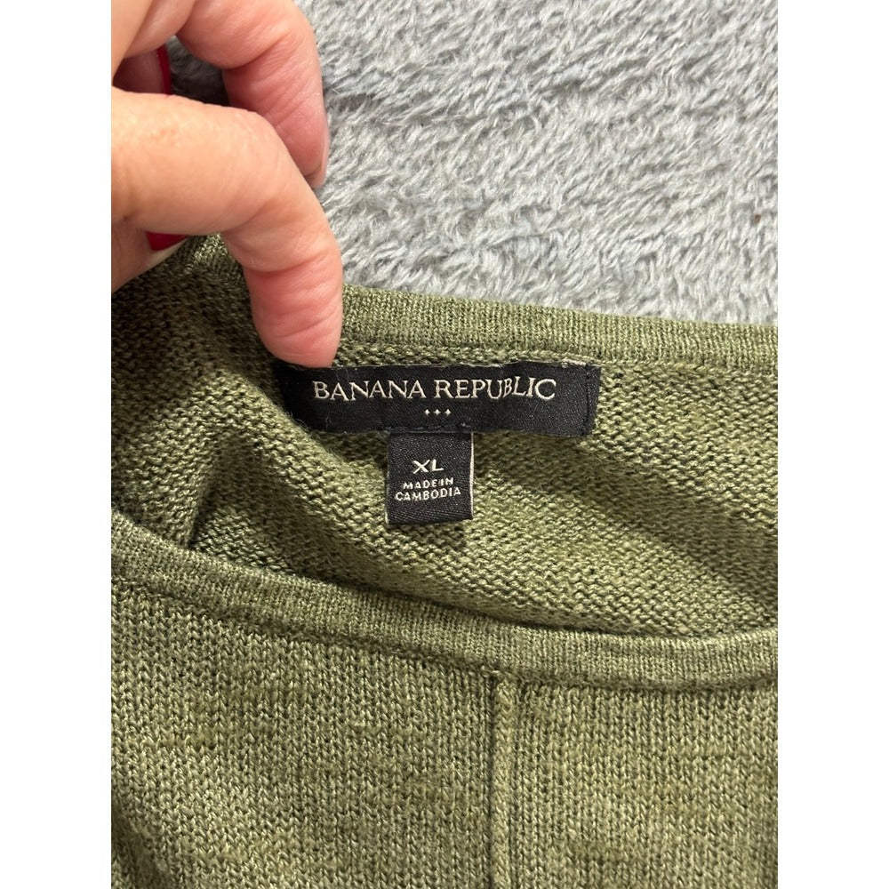 Banana Republic XL Olive Green Womens Sweater Casual Cozy Boho Pullover
