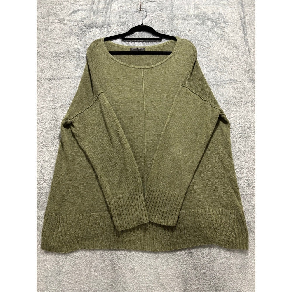 Banana Republic XL Olive Green Womens Sweater Casual Cozy Boho Pullover