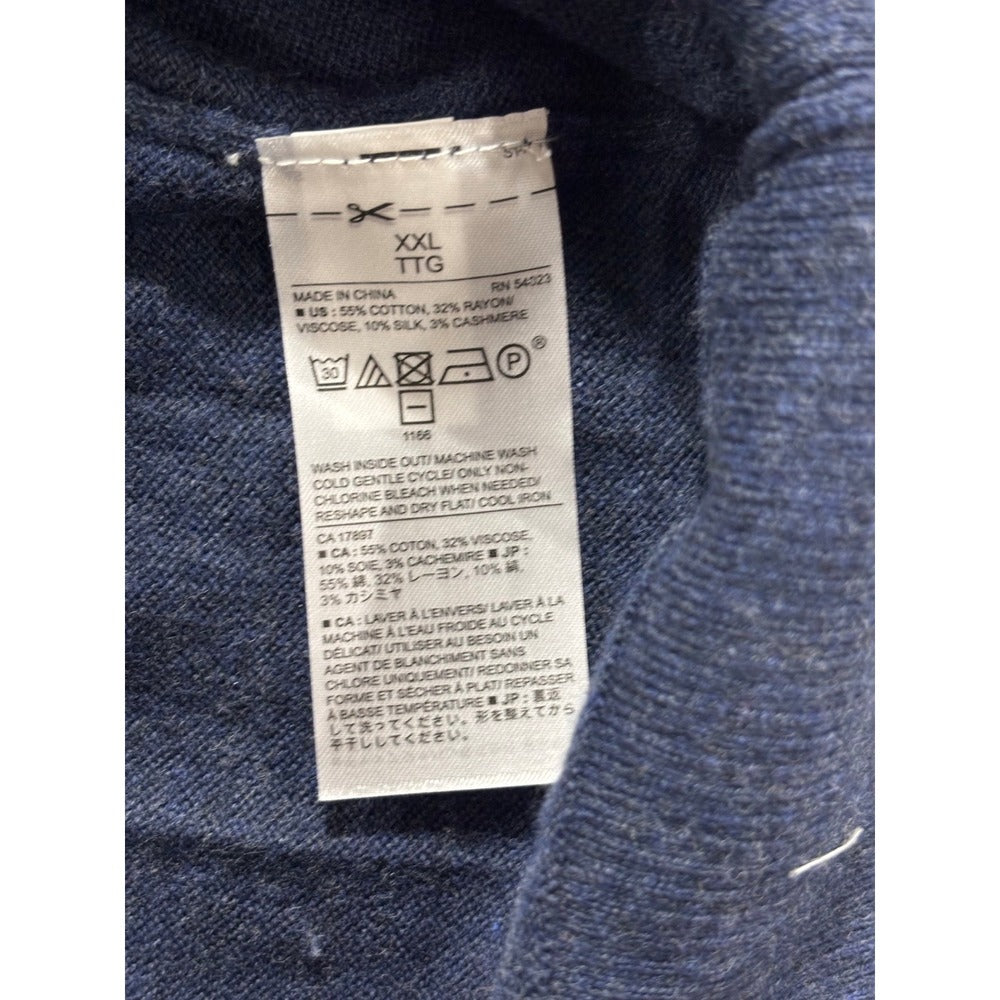 Banana Republic Womens XXL Navy Blue Premium Luxe V-Neck Sweater Cozy