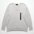 Banana Republic XXL Gray Premium Luxe V-Neck Sweater Womens Cozy NEW