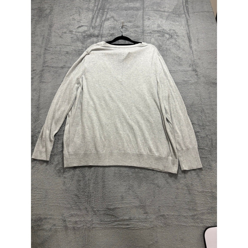 Banana Republic XXL Gray Premium Luxe V-Neck Sweater Womens Cozy NEW