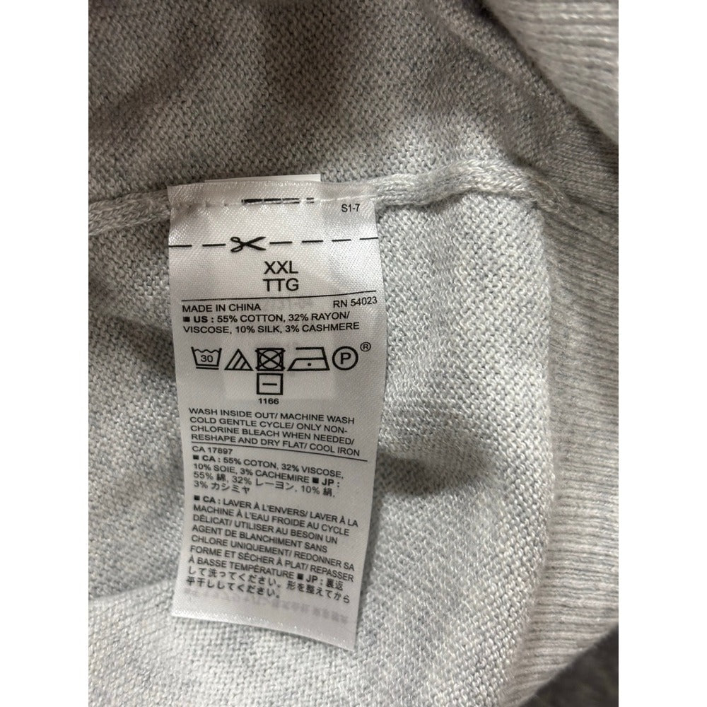 Banana Republic XXL Gray Premium Luxe V-Neck Sweater Womens Cozy NEW