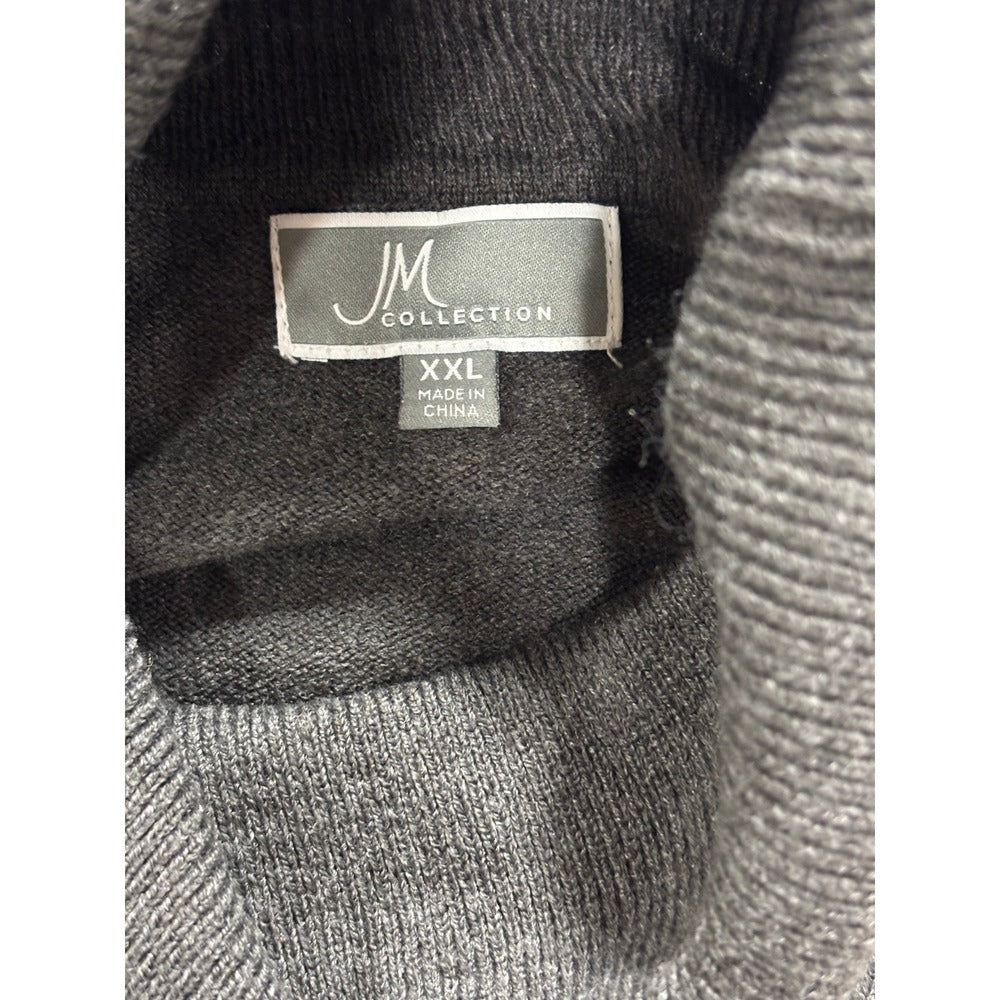 JM Collection XXL Gray Turtleneck Sweater Womens Cowl Neck Cozy Casual