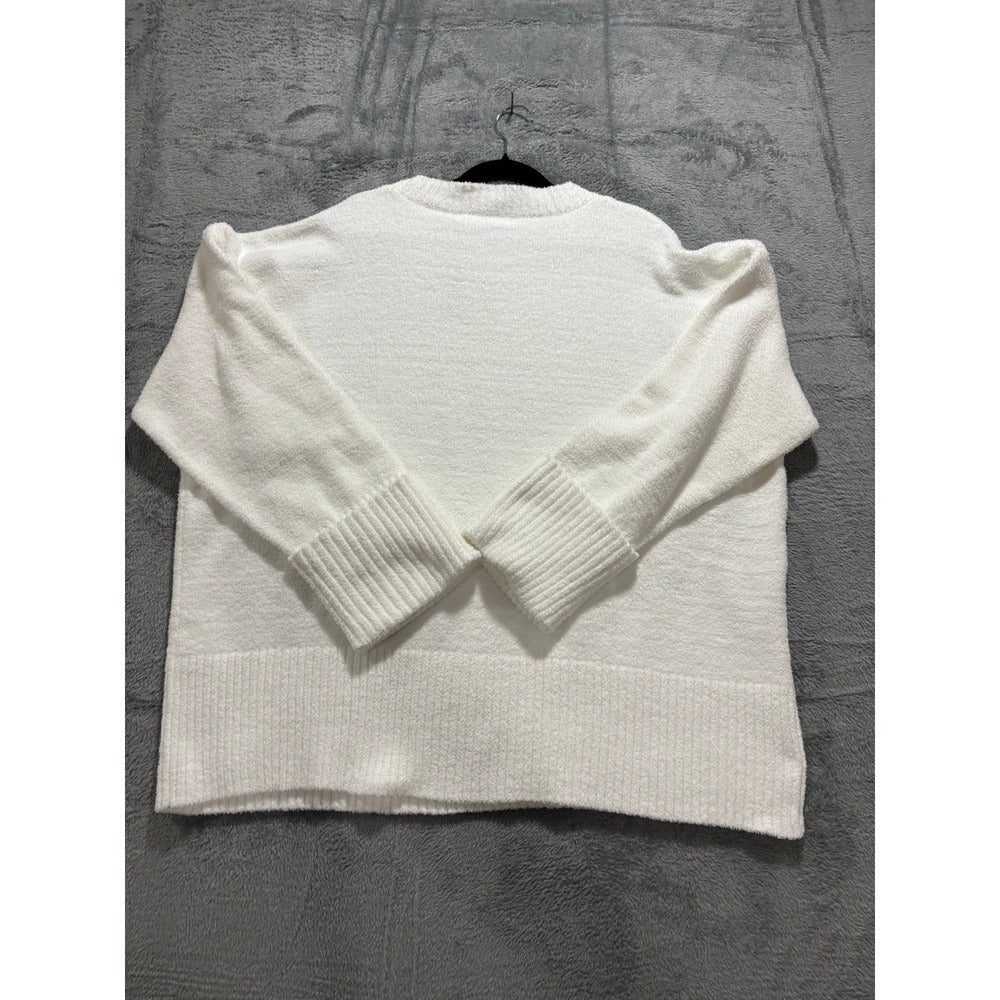 ANRABESS XL Womens White Oversized Crewneck Sweater NWT Cozy