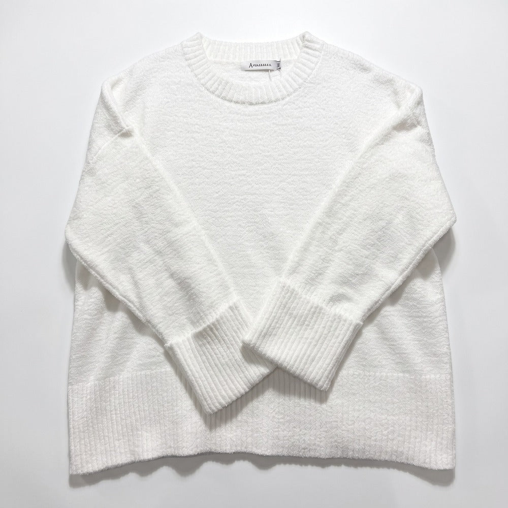 ANRABESS XL Womens White Oversized Crewneck Sweater NWT Cozy