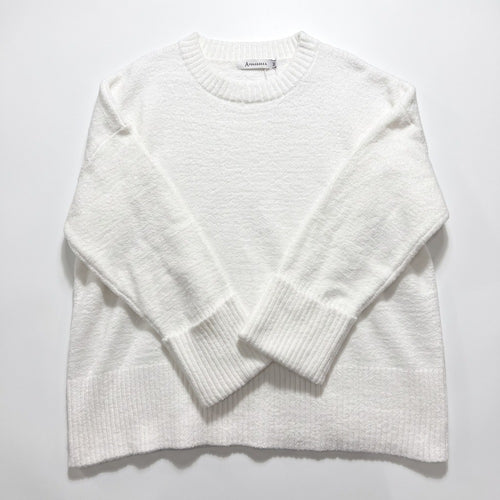 ANRABESS Women's White Crewneck Sweater Size XL