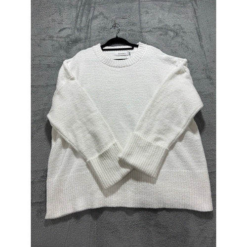 ANRABESS Women's White Crewneck Sweater Size XL, photo 2 of 10