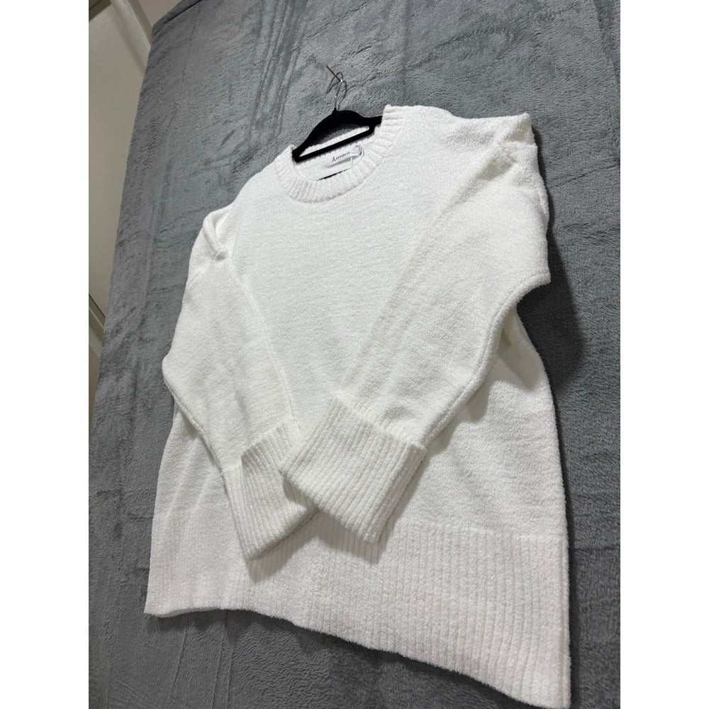 ANRABESS XL Womens White Oversized Crewneck Sweater NWT Cozy