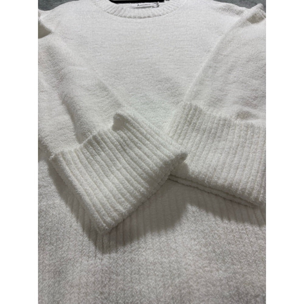 ANRABESS XL Womens White Oversized Crewneck Sweater NWT Cozy