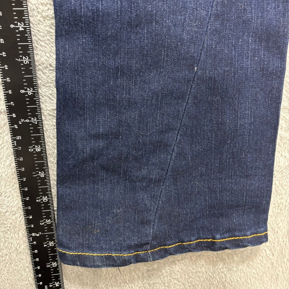 True Religion Womens 30 Dark Wash Blue Flare Jeans Vintage Y2K Boho Stretch