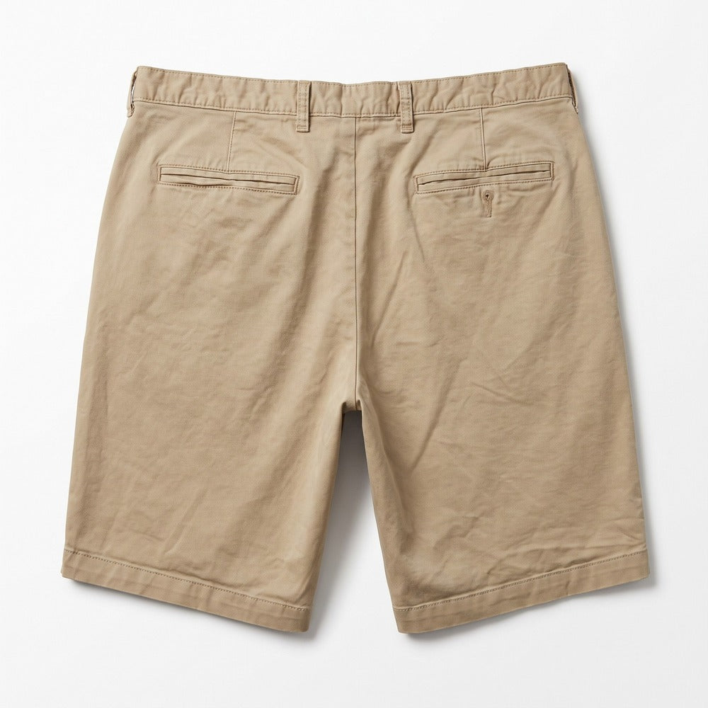 George 36 Khaki Flat Front Chino Shorts Mens Casual Preppy Vintage