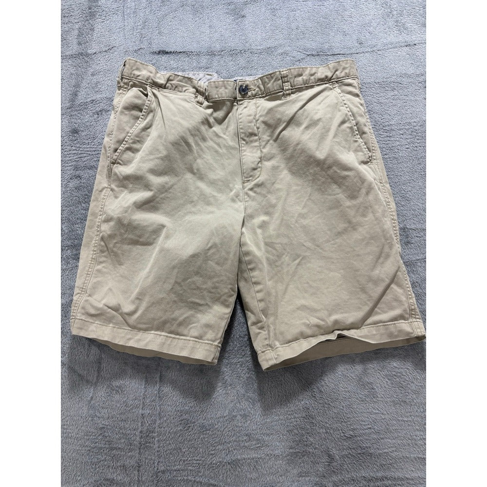 George Men's Khaki Flat Front Chino Shorts Size 36, photo 2 of 9
