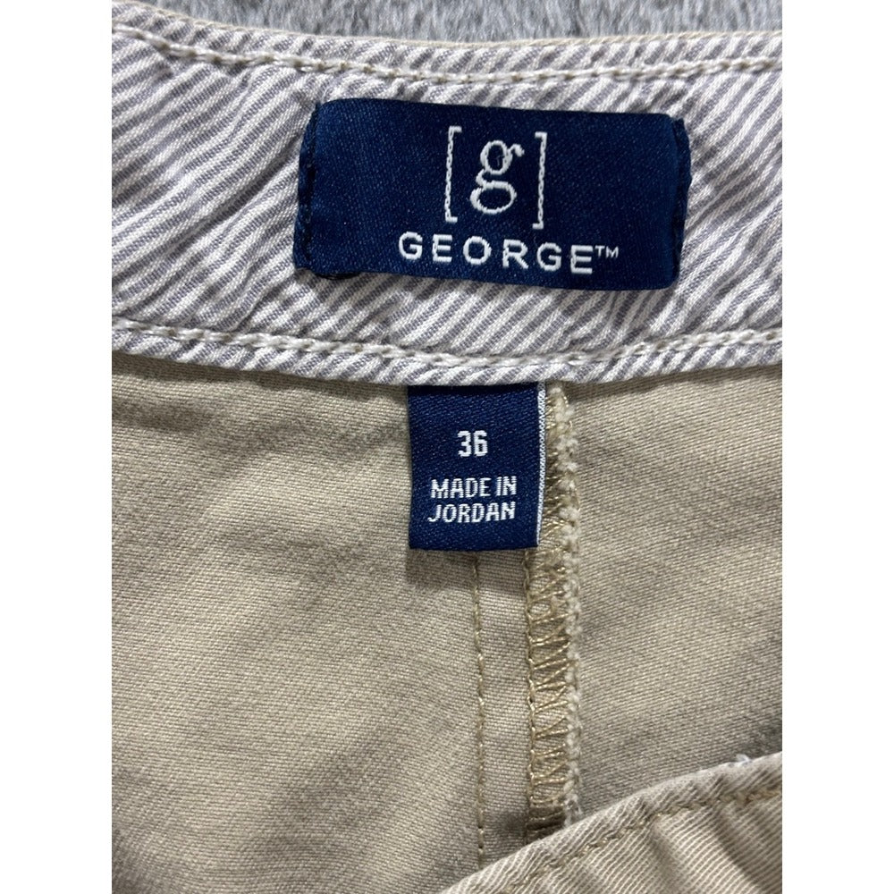 George Men's Khaki Flat Front Chino Shorts Size 36, photo 7 of 9