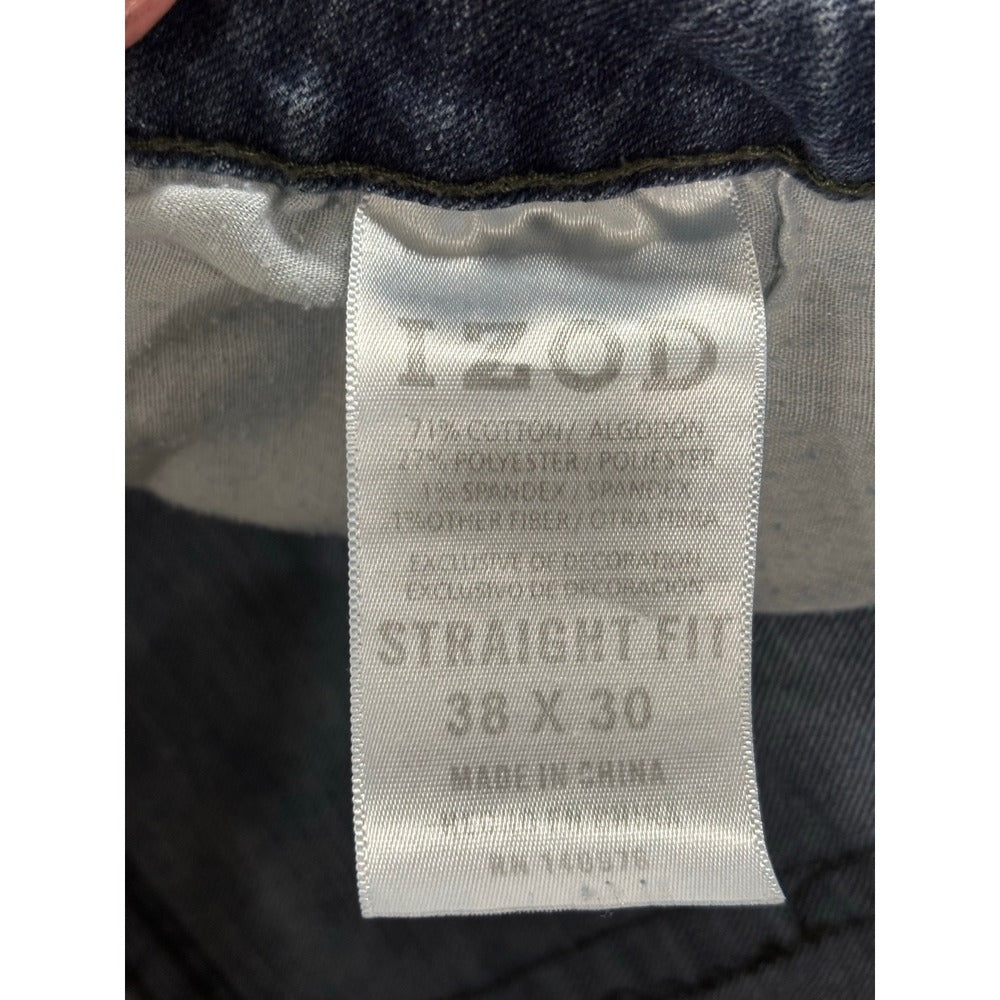 IZOD 38x30 Medium Wash Blue Straight Leg Jeans Mens Casual Preppy Classic Denim