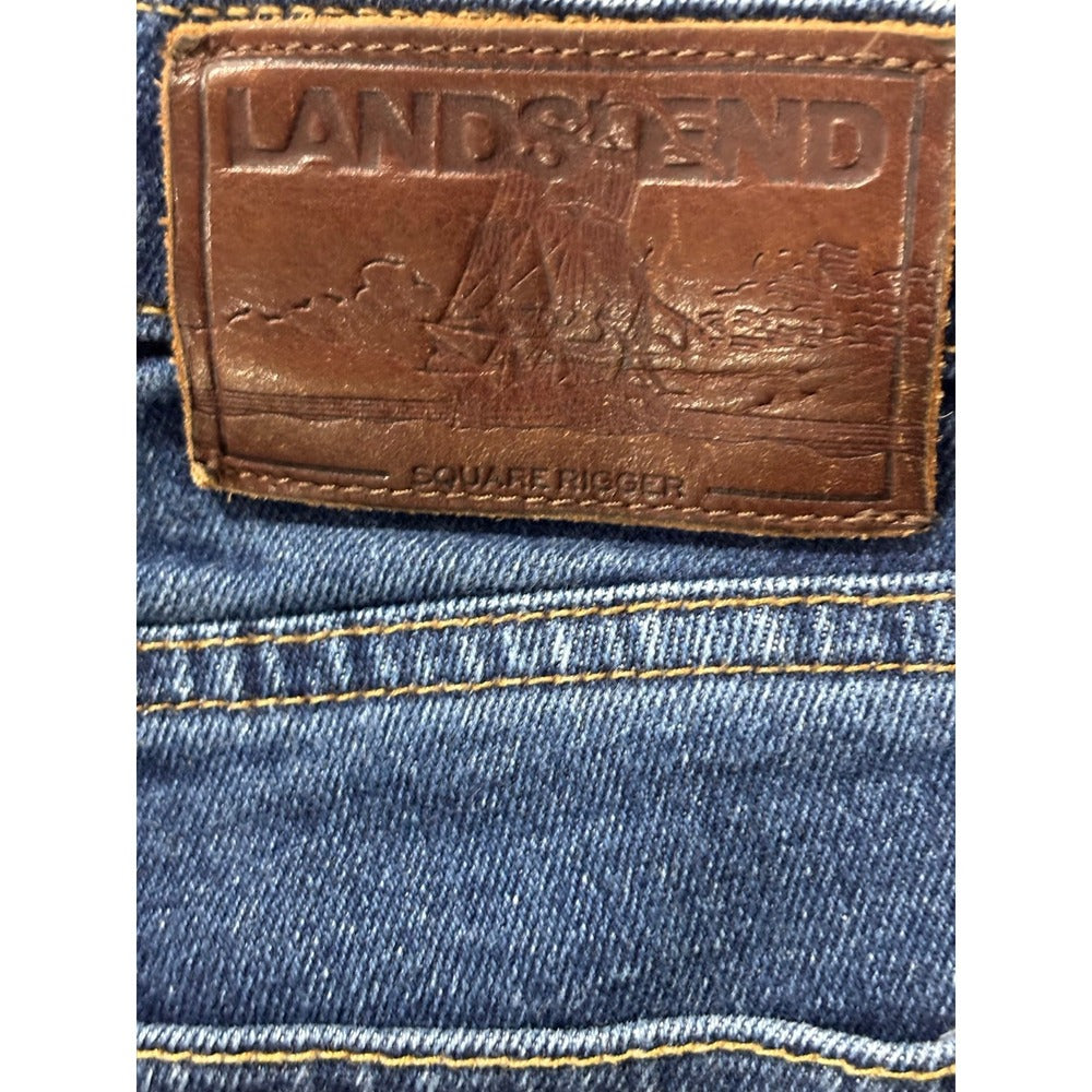 Lands End 34 Blue Square Rigger Slim Jeans Mens Casual Minimalist Denim