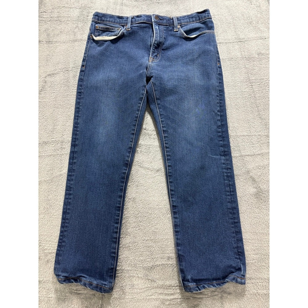 Lands End 34 Blue Square Rigger Slim Jeans Mens Casual Minimalist Denim