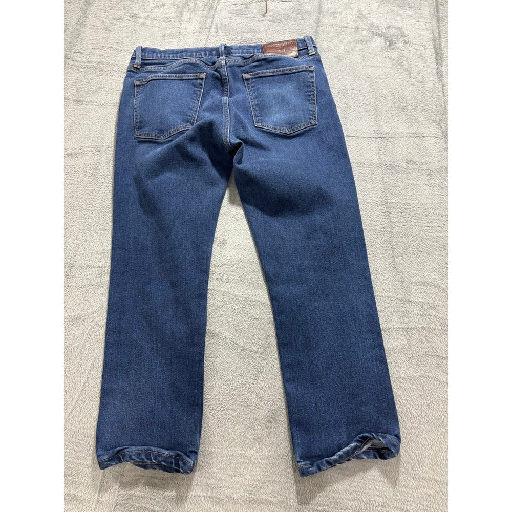 Lands End 34 Blue Square Rigger Slim Jeans Mens Casual Minimalist Denim