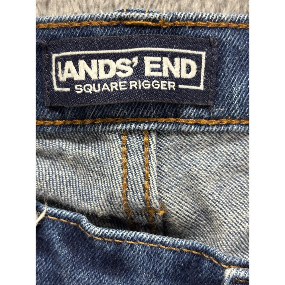 Lands End 34 Blue Square Rigger Slim Jeans Mens Casual Minimalist Denim